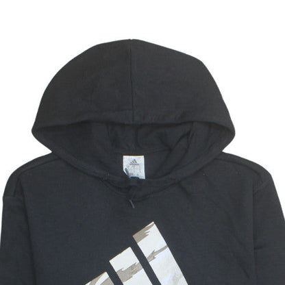 Adidas Men's Black Pullover Hoodie M - Sports Fleece Sweatshirt