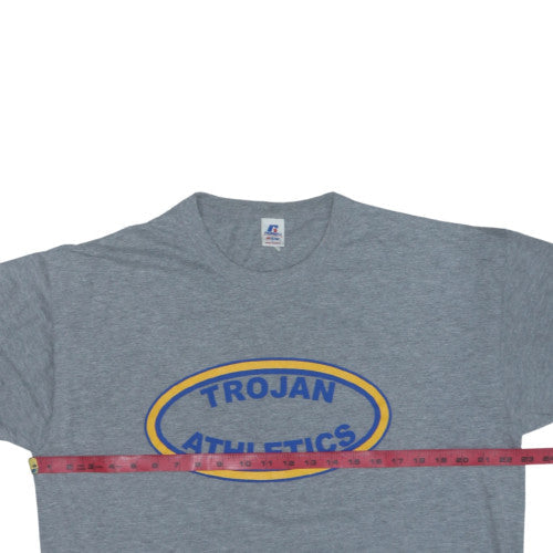 Russell Athletic Men's Grey Trojan Athletics Graphic T-Shirt Size L
