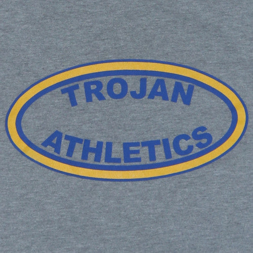 Russell Athletic Men's Grey Trojan Athletics Graphic T-Shirt Size L