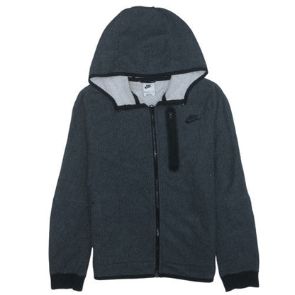 Nike Boys Grey Full Zip Hoodie XL (158-170cm) Fleece Lined Sweatshirt
