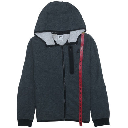 Nike Boys Grey Full Zip Hoodie XL (158-170cm) Fleece Lined Sweatshirt