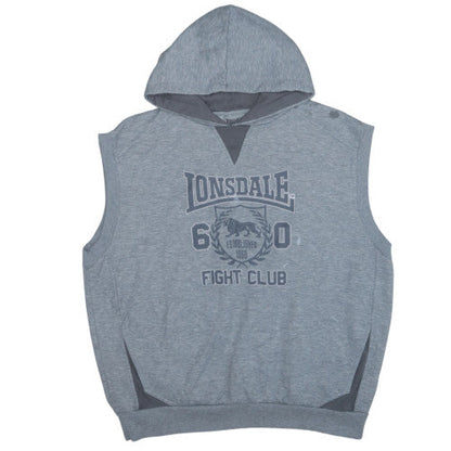 Lonsdale Men's Grey Sleeveless Hoodie XL Sports Vest Style