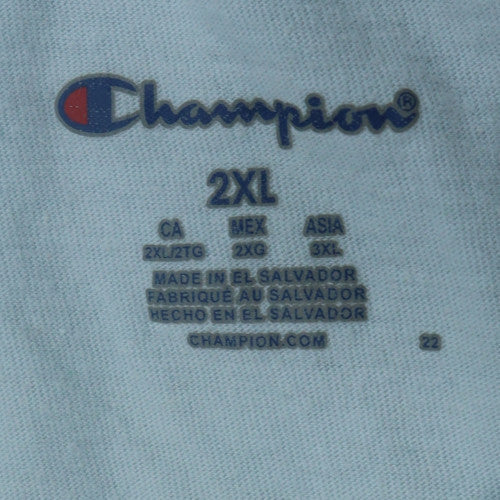 Champion Men’s Light Blue Crew Neck Short Sleeve T-Shirt 2XL