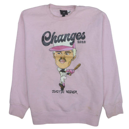H&M Women’s Pink Justin Bieber Changes 2020 Sweatshirt Size M Relaxed Fit