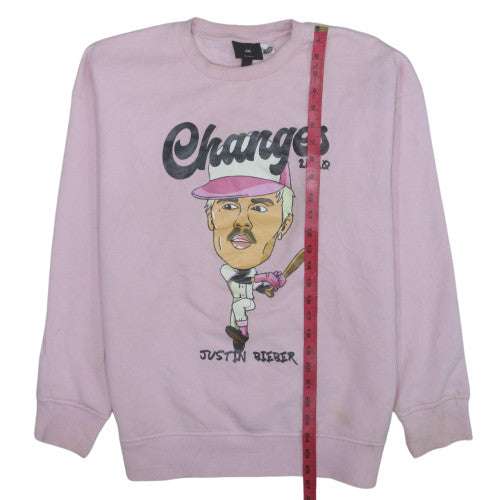 H&M Women’s Pink Justin Bieber Changes 2020 Sweatshirt Size M Relaxed Fit