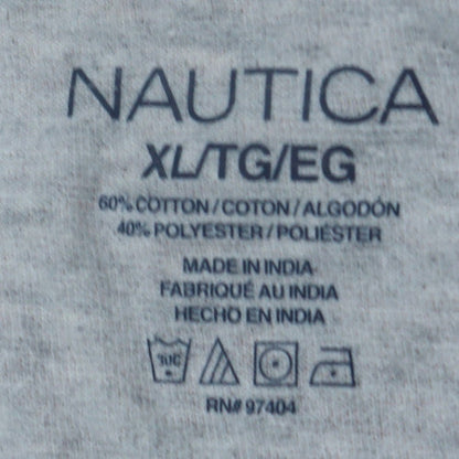 Nautica Men's Grey XL Classic Crew Neck Cotton Blend T-Shirt