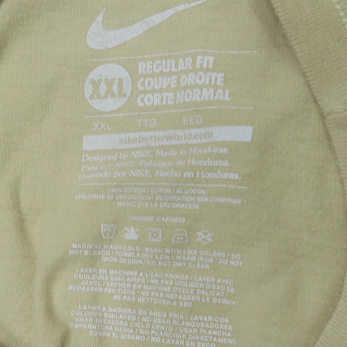 Nike Mens Beige Catamount Country Graphic T-Shirt XXL Regular Fit