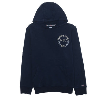 Tommy Jeans Men's Blue 2XL Pullover Hoodie NYC Logo Sweatshirt
