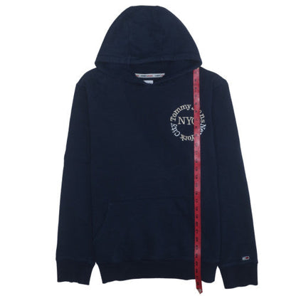 Tommy Jeans Men's Blue 2XL Pullover Hoodie NYC Logo Sweatshirt