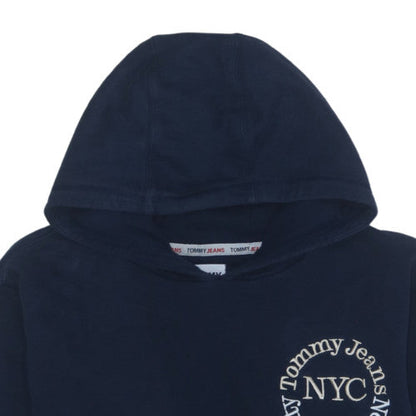 Tommy Jeans Men's Blue 2XL Pullover Hoodie NYC Logo Sweatshirt