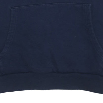 Emporio Armani EA7 Men's Blue Pullover Hoodie M Logo Fleece Sweatshirt