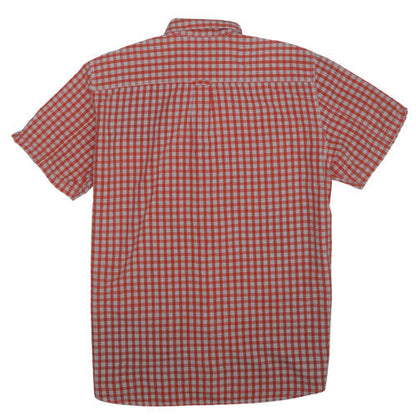 Fjällräven Men's Red Check Short Sleeve Regular Fit Button-Up Shirt L