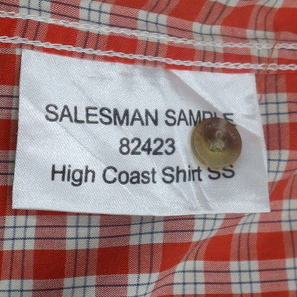 Fjällräven Men's Red Check Short Sleeve Regular Fit Button-Up Shirt L
