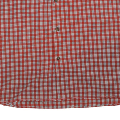 Fjällräven Men's Red Check Short Sleeve Regular Fit Button-Up Shirt L