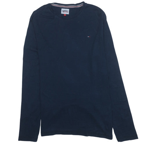 Tommy Jeans Men's Navy Long Sleeve Crew Neck T-Shirt XL Cotton