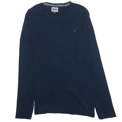 Tommy Jeans Men's Navy Long Sleeve Crew Neck T-Shirt XL Cotton