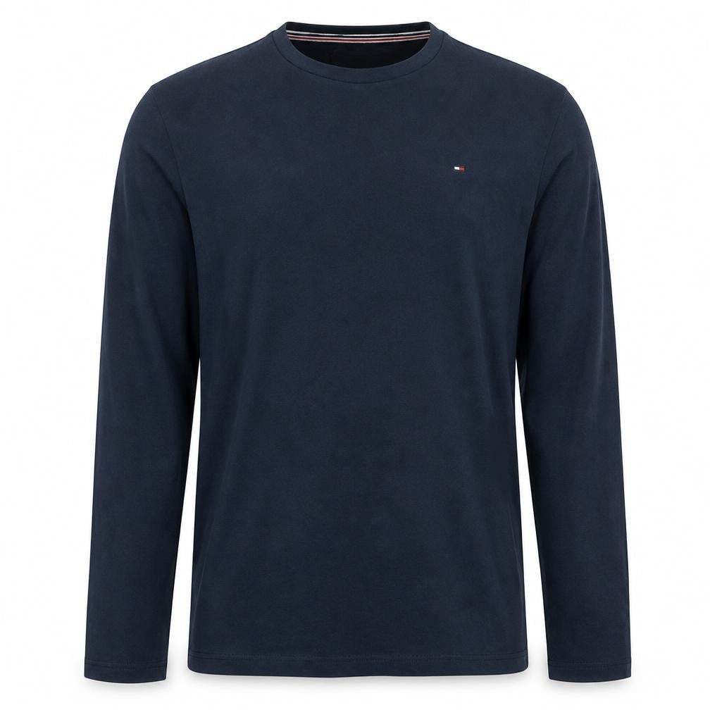 Tommy Jeans Men's Navy Long Sleeve Crew Neck T-Shirt XL Cotton