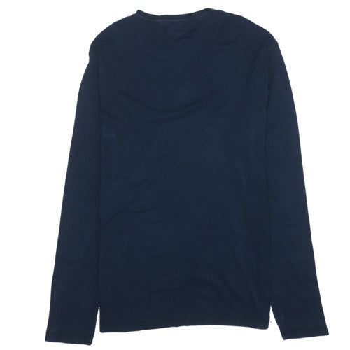 Tommy Jeans Men's Navy Long Sleeve Crew Neck T-Shirt XL Cotton
