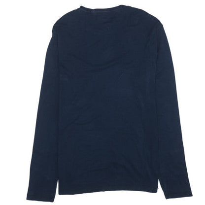 Tommy Jeans Men's Navy Long Sleeve Crew Neck T-Shirt XL Cotton