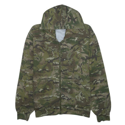 Kombat UK Men's Green Camouflage Full Zip Hooded Sweatshirt L