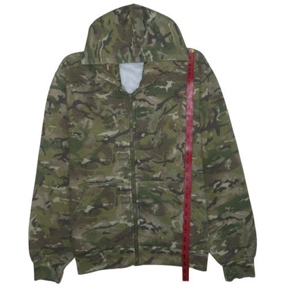 Kombat UK Men's Green Camouflage Full Zip Hooded Sweatshirt L