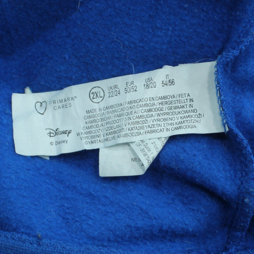 Disney Stitch Blue Pullover Sweatshirt Women 2XL Graphic Print Crew Neck