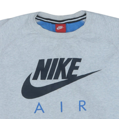 Nike Men's Grey Air Logo Crew Neck Pullover Sweatshirt L