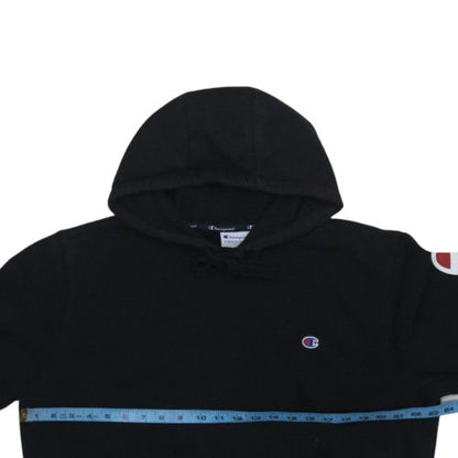Champion Men's Black Pullover Hoodie L Logo Hooded Sweatshirt