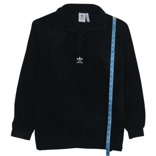 Adidas Men's Black L Quarter Zip Fleece Sweatshirt