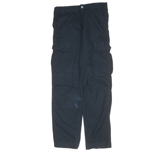 Carhartt Mens Black Cargo Trousers 30x32 Cotton Workwear
