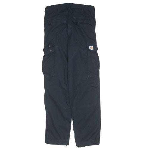 Carhartt Mens Black Cargo Trousers 30x32 Cotton Workwear