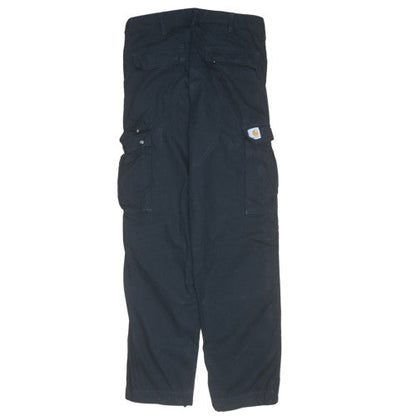 Carhartt Mens Black Cargo Trousers 30x32 Cotton Workwear
