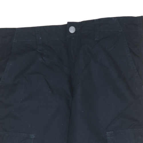 Carhartt Mens Black Cargo Trousers 30x32 Cotton Workwear