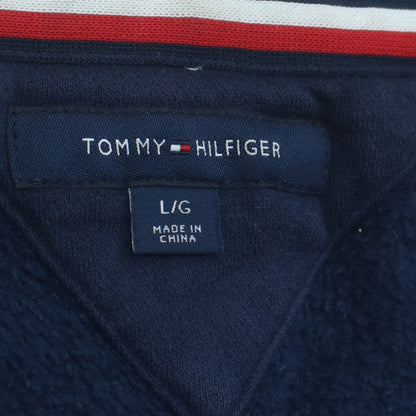 Tommy Hilfiger Men’s Blue Full Zip Hoodie L Logo Fleece Sweatshirt
