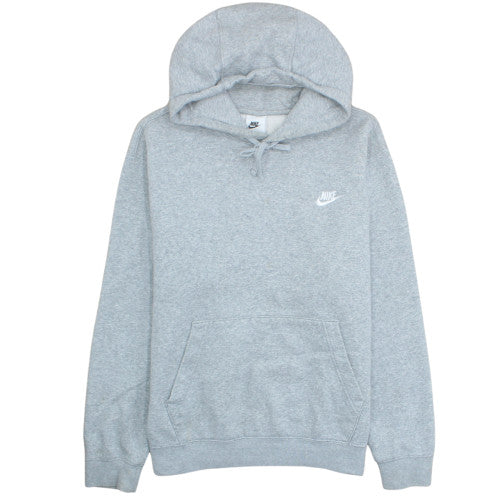 Nike Men Grey Pullover Hoodie Medium Fleece Sweatshirt Regular Fit