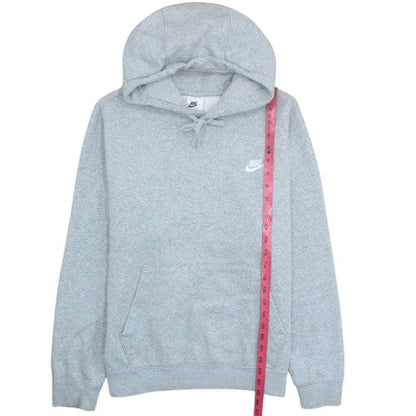 Nike Men Grey Pullover Hoodie Medium Fleece Sweatshirt Regular Fit
