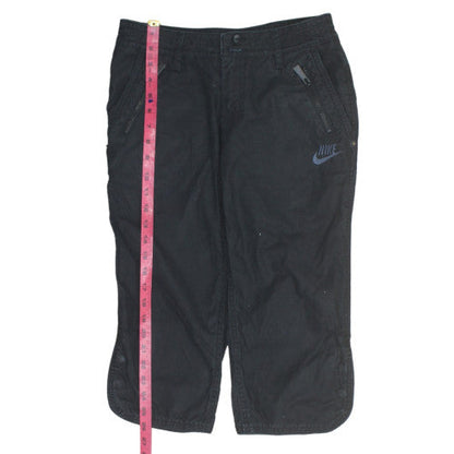 Nike Women's Black Capri Trousers Size 12 Cotton Twill Casual Pants