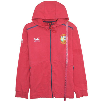 Canterbury Men's Red Full Zip Hoodie 2XL Rugby Crest Design