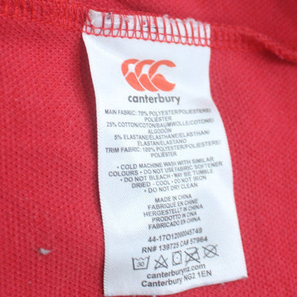 Canterbury Men's Red Full Zip Hoodie 2XL Rugby Crest Design