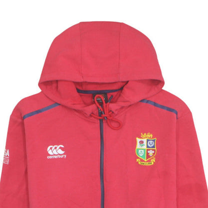 Canterbury Men's Red Full Zip Hoodie 2XL Rugby Crest Design