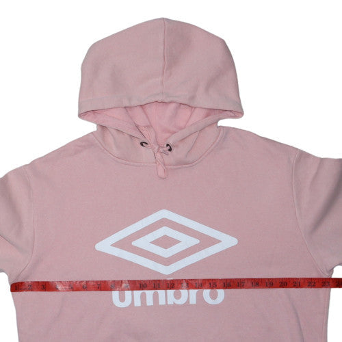 Umbro Women's Pink Pullover Hoodie L Logo Print Casual Sweatshirt