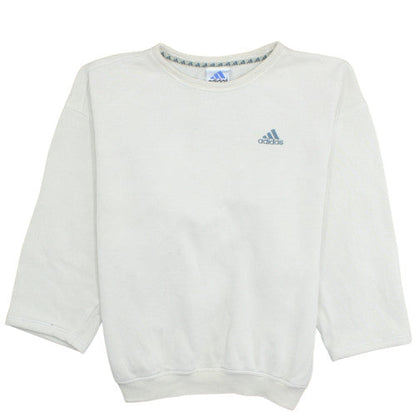 Adidas Women's White Crew Neck Sweatshirt Size M Relaxed Fit