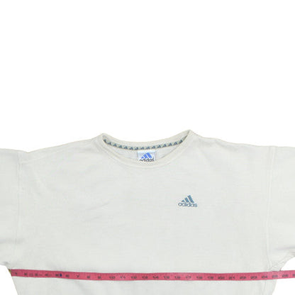 Adidas Women's White Crew Neck Sweatshirt Size M Relaxed Fit