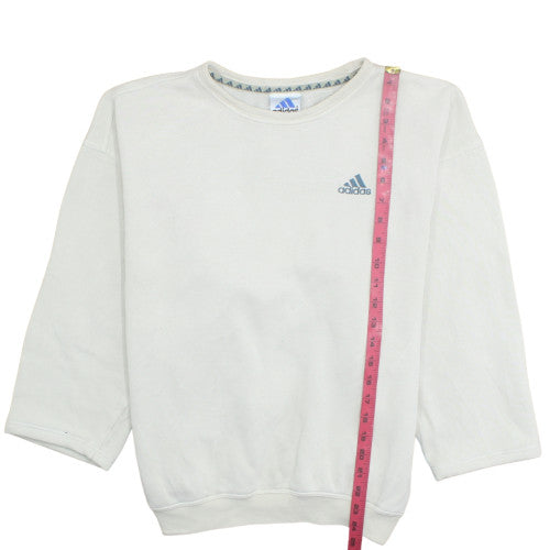Adidas Women's White Crew Neck Sweatshirt Size M Relaxed Fit