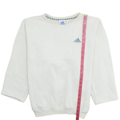 Adidas Women's White Crew Neck Sweatshirt Size M Relaxed Fit