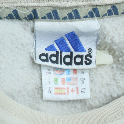 Adidas Women's White Crew Neck Sweatshirt Size M Relaxed Fit