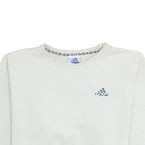 Adidas Women's White Crew Neck Sweatshirt Size M Relaxed Fit