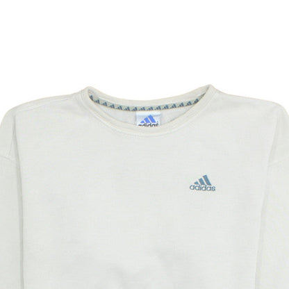 Adidas Women's White Crew Neck Sweatshirt Size M Relaxed Fit