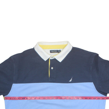 Nautica Men's Multicoloured XL Colourblock Cotton Polo Shirt