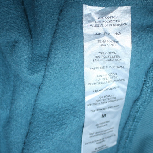 Champion Womens Teal Pullover Hoodie M Cotton Blend Logo Sweatshirt
